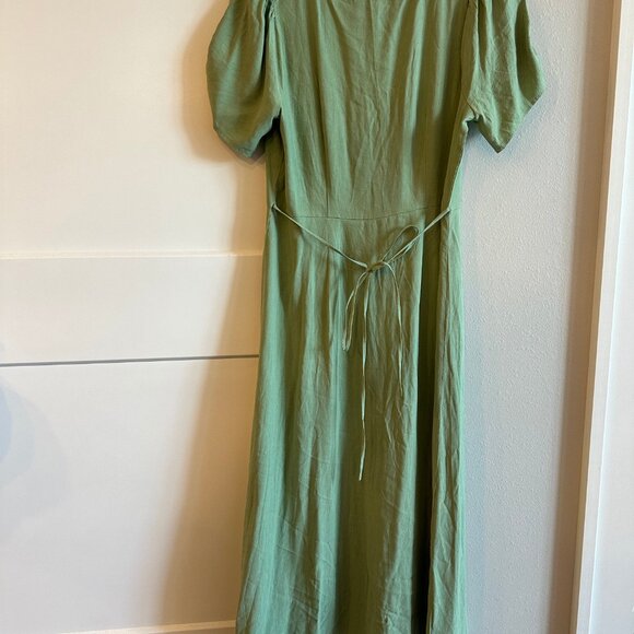 NWT Madewell Leedra Button-Front Midi Dress in Gatehouse Green Size 8 - Picture 4 of 9